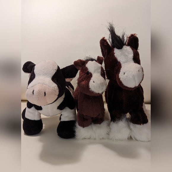 Ganz Webkinz Other - EUC Webkinz Farm Friends - Holstein Cow, Clydesdale, & Lil' Kinz Clydesdale NC